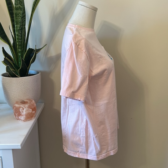 Eighty eight brand No Worries light pink T-shirt small embroidered skeleton - Picture 3 of 5